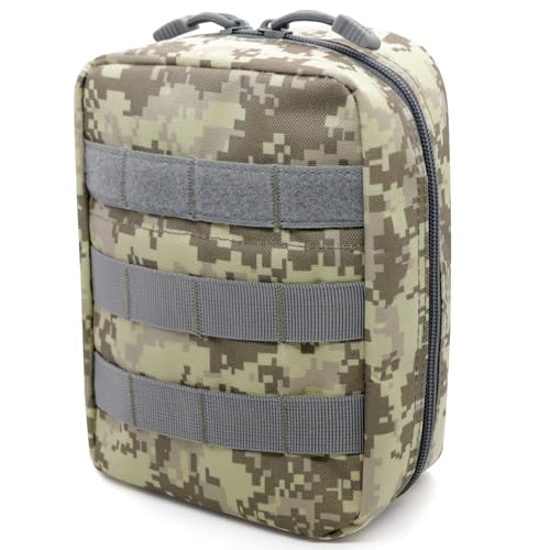 Qavctw Bolsa táctica EDC organizadora de utilidad, bolsas Molle EMT Ifak, kit de primeros auxilios médicos, bolsa de utilidad con dos cremalleras para bolsa de supervivencia táctica al aire libre