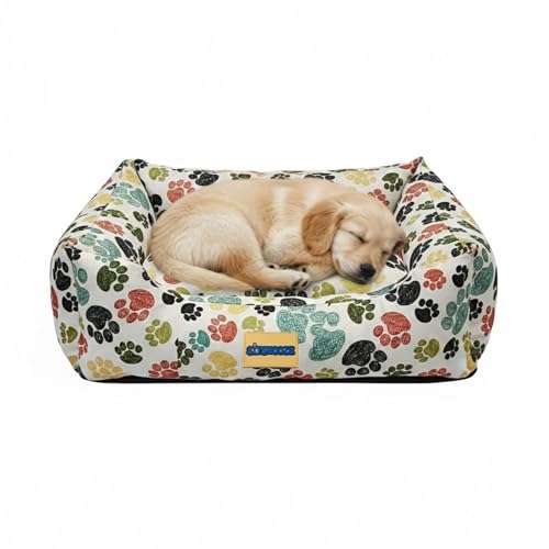 Image of SITSNOOZE Large Dog Bed (10 to 20kg) for Labrador, Golden Retriever, German Shepherd - Orthopedic Washable Sofa Mattress, Luxury Soft Warm Winter Lounger Cushion, Waterproof Pet Bed (Multi, L)