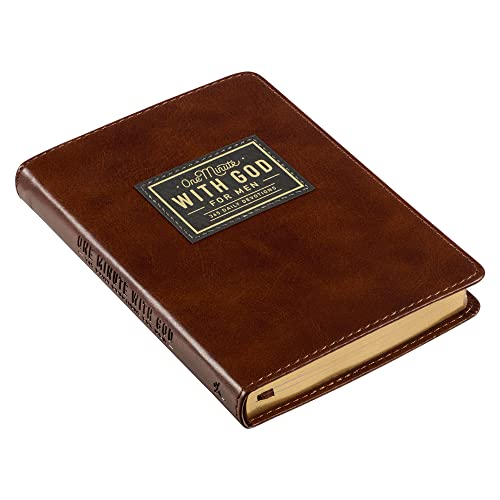 Image of One Minute with God for Men 365 Devotions, Brown Faux Leather Flexcover