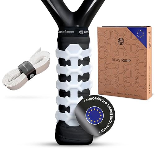 Padel Griffband Wiederverwendbar | Padel Grip | Padel Overgrip | Griffband Padel Schläger | Padel Tennis Zubehör | Padel Zubehör | Schläger Griffband | Set Overgrip und Grip Padel Farbe Weiß