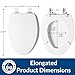 Mayfair Cassel Slow Close Toilet Seat, Easy Clean, Non Slip Premium Wood Seat, Easy Install, Made in USA, Elongated, White