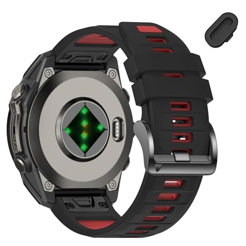 Image of 26mm Watchbands Compatible With Garmin Fenix 8 Pro /Quatix 8 51mm /Fenix 7X Pro /7X /6X Pro /6X /5X Plus /5X /3 HR,Silicone Quick-Fit Strap for tactix 8 51mm /7 pro /Enduro 3 2 /Descent Mk3i-51mm /Mk2i