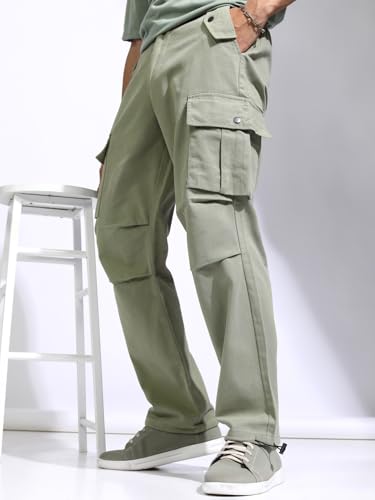 Image of Highlander Men's Utility Pocket Cargo Trousers |Parachute Cargo Trousers |Durable & Functional | Outdoor Ready | Trouser for Men | Men Trousers