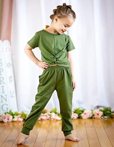 Arshiner Girls Clothing Sets Tie Dye Twist Front Tops & Sweatpants Outfits Sportwear Sweatsuits Tracksuits 4-13 Year 5 41r6277EUaL. AC