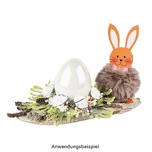 Ideen mit Herz Deko-Eier aus Keramik | Ostereier in Porzellan-Optik | Osterbrunch Deko ESS-Tisch | Hochglänzend mit Perlmutt-Effekt (Creme, Taupe, Mint, rosé | 4 Stück | 8 cm hoch, Ø 6 cm)