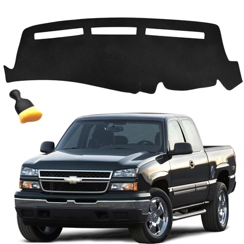GZSH Dash Cover Mat fit for GMC Sierra/Chevy Silverado 1500 2500 3500 HD 1999-2006 ,GMC Yukon/Yukon XL/Chevy Suburban/Tahoe Avalanche 2000-2006 with Dust Brush |Easy to Install| |Full Cover|