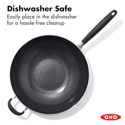 Image of OXO 14 inch Non-Stick Every Day Wok Pan, BPA-Free Silicone Handle, Stir-Fry Skillet, Dishwasher & Oven Safe, Black