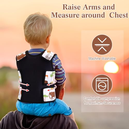 Image of Janmercy Kids Compression Vest Ages 2 to 9 Soft Adjustable Breathable Neoprene Comfort Vest for Boys Girls School Home Daily(Wildlife,Small)