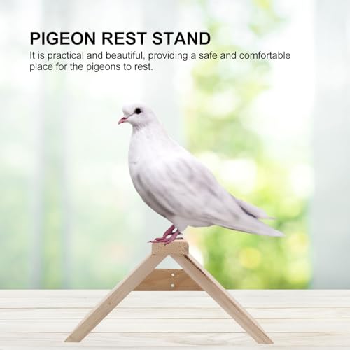 Image of POPETPOP Dove Rest Stand : 2Pcs Wooden Pigeon Perch Bird Perch Stand for Pigeons Doves Parrots - Easy to Install, 8.65X4.72X4.72in