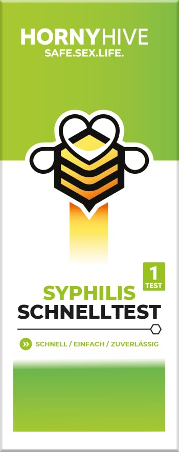 HornyHive Syphilis Schnelltest für zu Hause, 1 Test, Ergebnis in 10 Minuten, Antikörpertest aus Vollblut, Selbsttest mit Fingertropfen