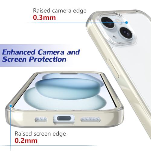 Puxicu Acrylic 2 in 1 for iPhone 14 13 Case，Anti-Yellowing, Military-Grade Protection, Drop Shockproof Slim Phone Cover for iPhone 14&13 6.1", Clear+White - image 6