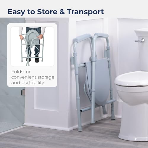 Drive Medical RTL11158KDR Folding Steel Bedside Commode Chair thumb #4