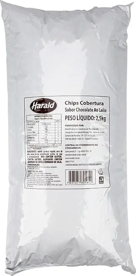 Chocolate Gotas Fracionado ao Leite Chipshow 2,5Kg Harald
