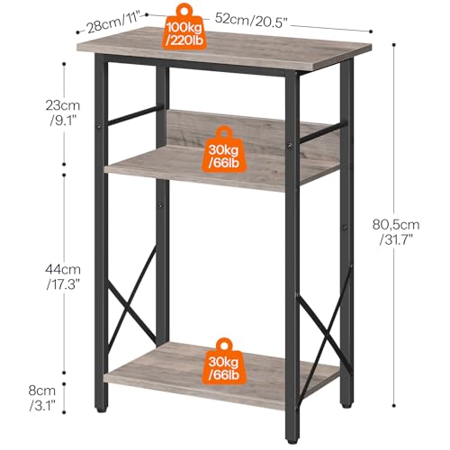 Image of HOOBRO 10 Gallon Aquarium Stand, 3-Tier Fish Tank Stand with Storage, Reptile Turtle Tank Stand with Metal Frame, 20.5 inch L x 11 inch W , Greige BG52FT01