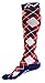 Produktbild A-Swift Kompressionsstrümpfe (1 Paar) für Damen und Herren (Red White Blue Argyle, M)