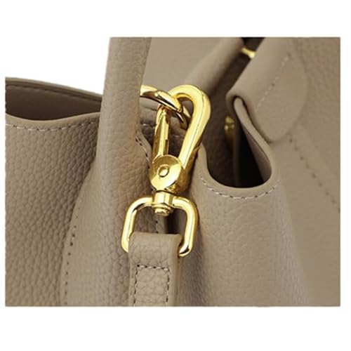 Women's Leather Bucket Bag Handbag Shoulder Crossbody Bag Sundries Bag With Removable Shoulder Strap4
