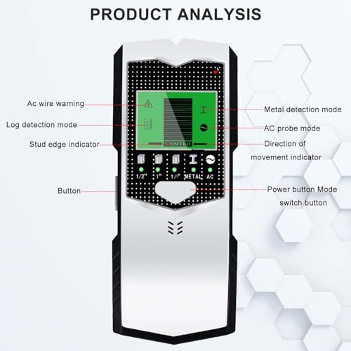 Detector de escáner de pared con alarma sonora para cables y metal 5