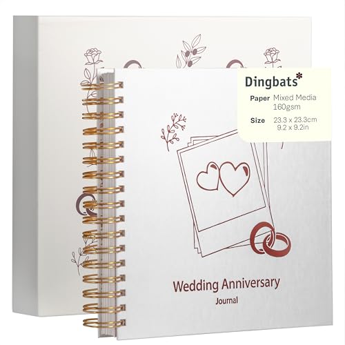 Dingbats Journal d'anniversaire de mariage à spirale pour souvenirs