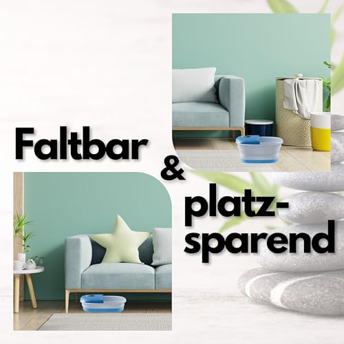 Fußsprudelbad mit Massage und Heizfunktion | Fußmassagegerät elektrisch | 24 Shiatsu Rollen | Wärmefunktion | Vibration | faltbar | Fernbedienung | Fußreflexzonen Massage | 35-47°C 5