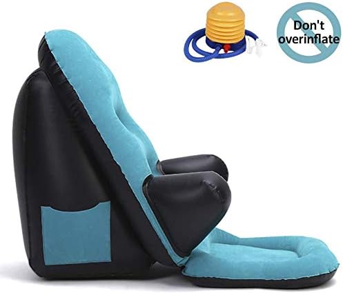 Reading Pillow Floor Chair, Inflatable Gaming Sofa, Couch for Bedrest, Bed Wedge Backrest Cushion Dorm Rocker with Arm and Pocket, Executive Ergonomic Back Support, Reading Game Meditating