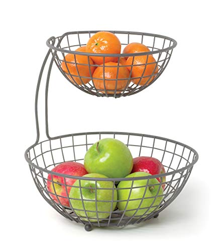 Cesta para servir frutas de 2 niveles ideal para organizar tus aperitivos en la cocina 3
