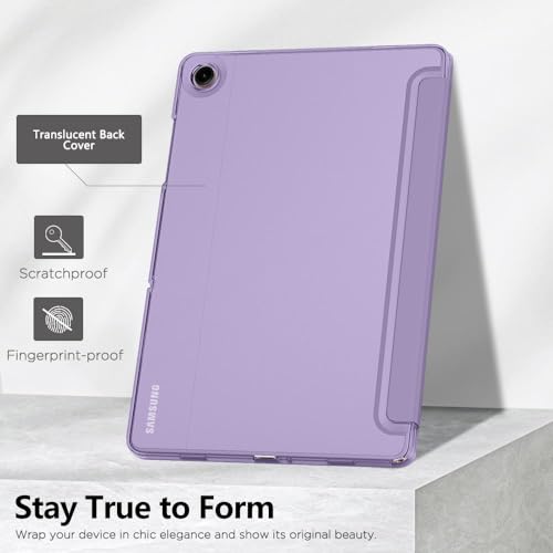 Image of MoKo for Samsung Galaxy Tab A11 Plus / A11+ Case 11 Inch 2026, Galaxy Tab A9 Plus / A9+ Case 11 Inch 2024, Slim Stand Hard PC Translucent Back Shell Smart Cover, Auto Wake /Sleep, Lilac