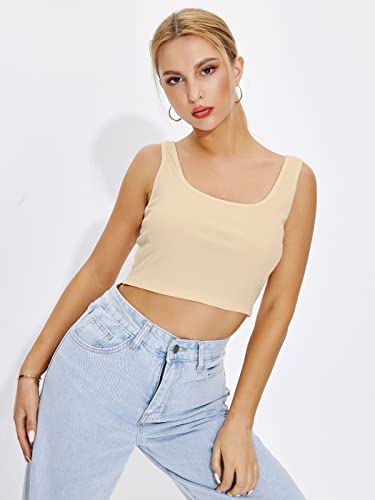 Image of Shasmi Women Crop Top, Ribbed, Stylish Tank Top, Soft and Comfy Fabric has Some Stretch