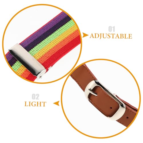 Elastic Wide Stretchy Belt Sports Hiking Waistband Stretch Waistband Basebal Belt Rainbow Elastic Outdoor Unisex3
