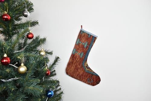 Christmas Stocking 12x16 in Large Handmade Kilim Stocking Xmas Rug Stocking Gift Stocking Santa Socks Holiday Stocking S951
