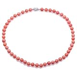 Die Farbe der Korallen Perlen ist hell, und jede Perle hat einen bezaubernden Glanz.