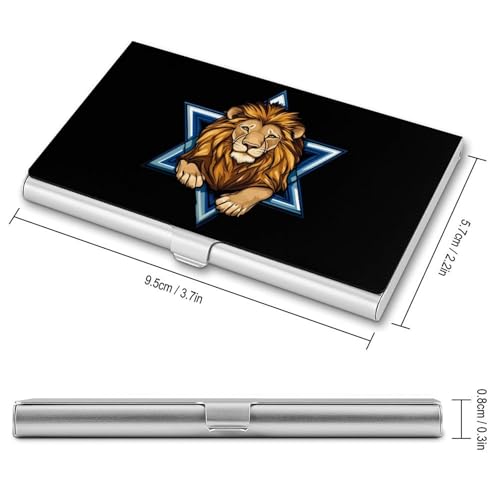 Jewish Israel Lion Business Card Case Pocket Card Holder Slim Card Wallet for Men Women2