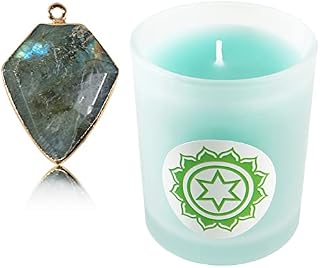 Soulnioi Scented Candles and Crystal Diamond Shape Crystal Pendant Necklace for Gift Relaxation
