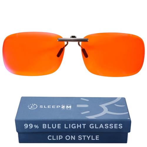 Sleep ZM Blue Light Blocking Glasses – Clip On Frame - 99% Sleep Aid Orange Lens – 50+ Styles & 14 Lens Colors for Men & Women to Filter Light in All Environments – Work, Play, Computer & Gaming