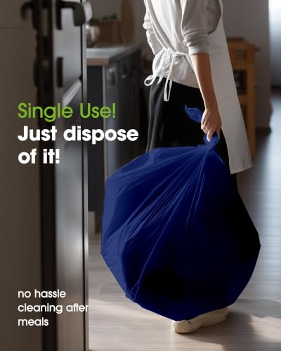 Image of Pureegg Plastic Table Cloth Disposable 84 Inch Round 10 Pack, Navy Blue
