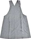 [シメファブリック] エプロン 撥水加工 サロペット オーバーオール ゆったりサイズ ゆったりサイズ かぶるだけ かぶり お尻 隠れる 無地 レディース レディースエプロン【L】 【AP-1320】09.杢グレー