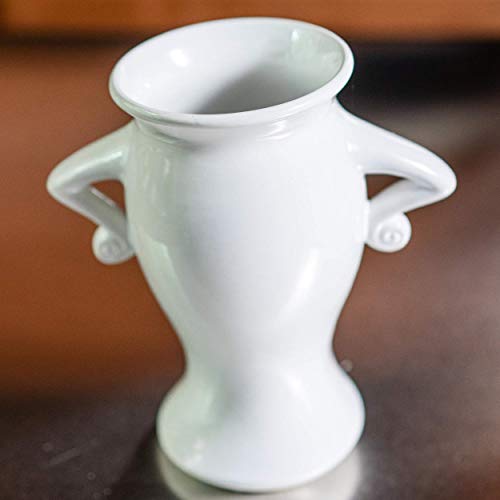 White Ceramic Vase, White Vases For Decor - White Flower Vase Handmade Decorative Vase, Hip, Elegant, Classy Tall Flower Vase For Flowers, White Vases For Decor Farmhouse Decor, Living Room Decor #TOP1