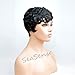 VCK Short Layered Wavy Human Hair Black Cute Natural Curly Wigs for Black Women 1B Color