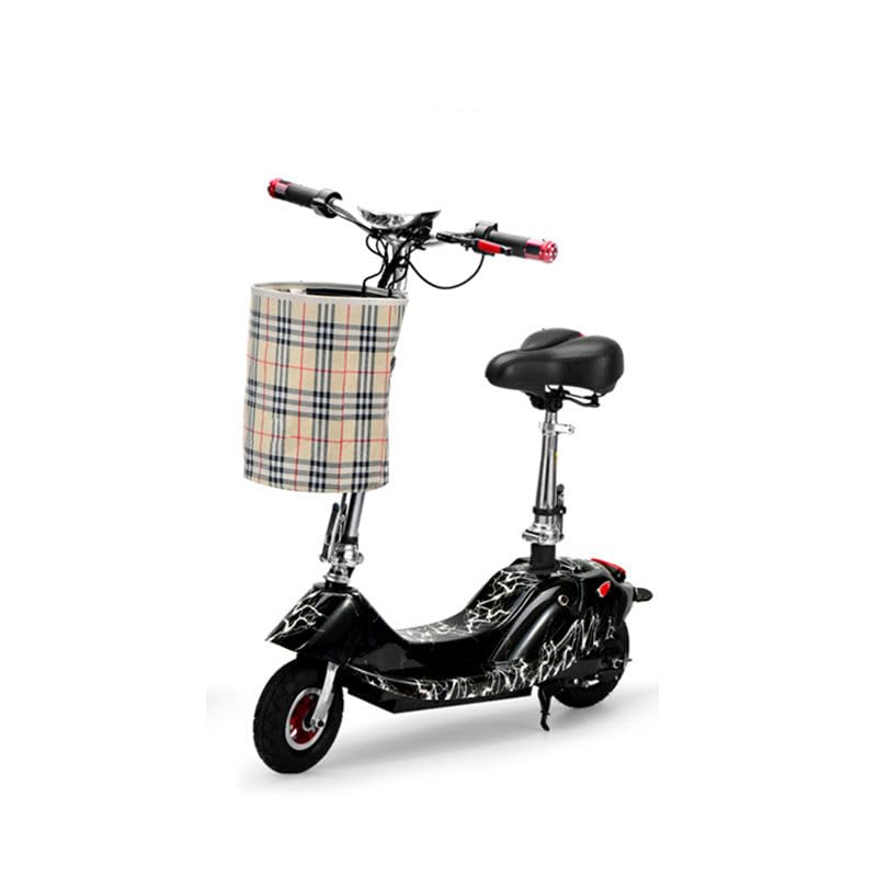 Massive Reckon® 2-Wheeler Electric Scooter With Seat & Basket - Adjustable Height Handlebar, Mini Portable Foldable Electric Bike For Kids,Multicolour