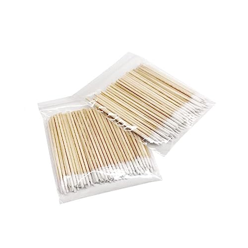 Onwon 200 Pcs 7CM Pointed Cotton Swabs, Cotton Swab Pointed, Cotton Swab Wooden Stick, Cotton Swab Applicator, For Tattoo Permanent Supplies, Cosmetic Makeup Applicator