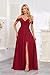 noncey Simple A-line Off The Shoulder Bridesmaid Dresses with Pockets Ruffles Split Formal Evening Party Gowns for Women Long Hot Pink 10 NO108