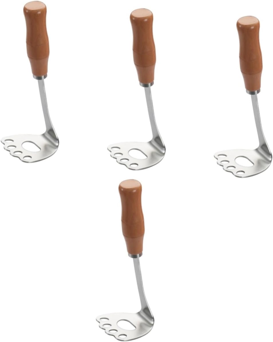 MAGICLULU 4pcs Tool Potato Masher Potato Crusher Vegetable Masher Steel Versatile Design Comfort Grip
