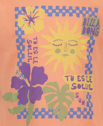 Image of Billabong Girls' Premium Short Sleeve Logo Graphic Tee, Crew Neck T-Shirt, Soft & Comfortable