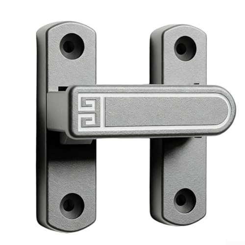 QuivyLivy Pestillo ajustable de aleación de zinc para puerta corrediza, cerradura de puerta perforada con fijación de tornillo con función antideslizante, instalación horizontal y seguridad de luz