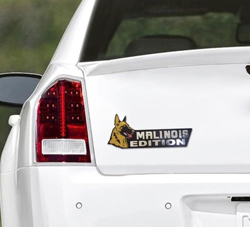 Image of Dog Edition Car Badges, 3D Dog Car Badge Laser Cutting Car Emblem, Car Exterior Emblems Badge,Cute Dogs Badge Rated Car Decals Bumper Stickers Decoration(Belgian Malinois)
