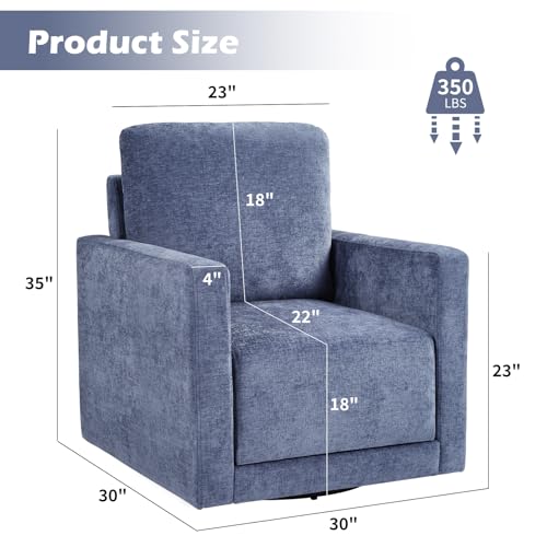 Sillón giratorio cuadrado azul con almacenamiento oculto miniatura 2