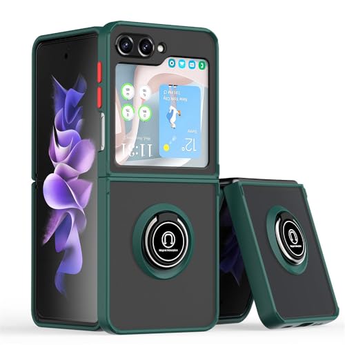 Protection Samsung Z Flip 5 verte avec support béquille pour vidéo