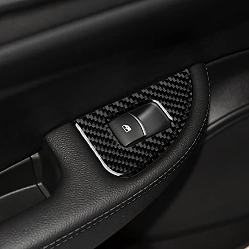 Image of Car Window Lift Trim Switch Control Sticker Carbon Fiber Decal Trim Cover fits for Alfa Romeo Giulia 2016-2026 Accessories - Stelvio NOT FIT