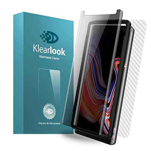 Galaxy Note 9 Screen Protector Privacy Tempered Glass Case Friendly with [Easy Install Tool][S Pen Compatible] Front Anti Speeking Glass and Back Skin Film Protector for Galaxy Note 9