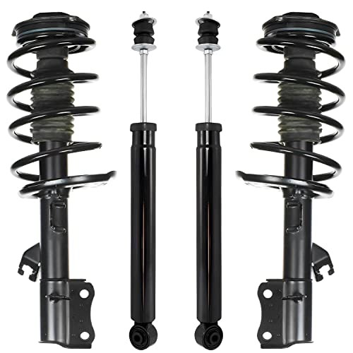 Image of Detroit Axle - Struts Shocks for Nissan Sentra 2014 2015 2016 2017 2018 2019 Complete 2 Front Quick Struts with Coil Spring Assembly 2 Rear Shock Absorbers Replacement