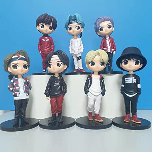 Image of Toys Uncle Figure (BTS Tiny Action Figure (Set of 7)| BTS Toy Doll Statue for BTS Army and Kpop Lovers (Size - 16 cm))